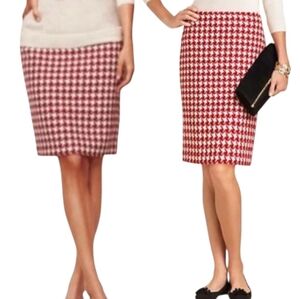 Talbots Wool Blend Houndstooth Pencil Skirt